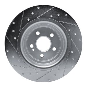 Mercedes-Benz GLE350 Brake Rotor (1) - Rear Right - R1 Concepts - Drilled & Slotted - Silver - `20-`25